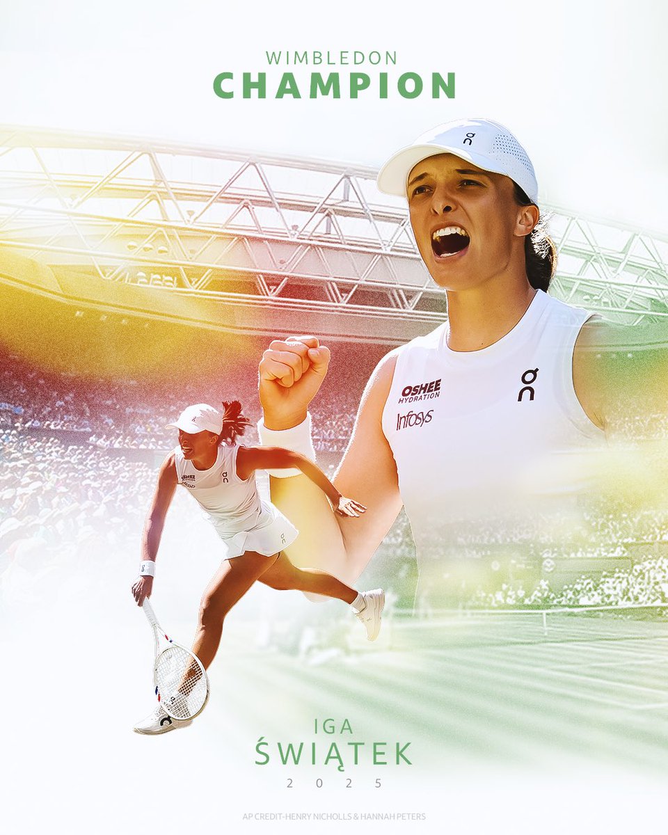 MiamiOpen's tweet image. Have all the pasta and strawberries you want, @iga_swiatek! π
Your 2025 @Wimbledon champion!