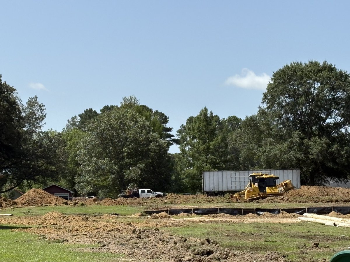 Here we go! Construction for our new gym has started!!