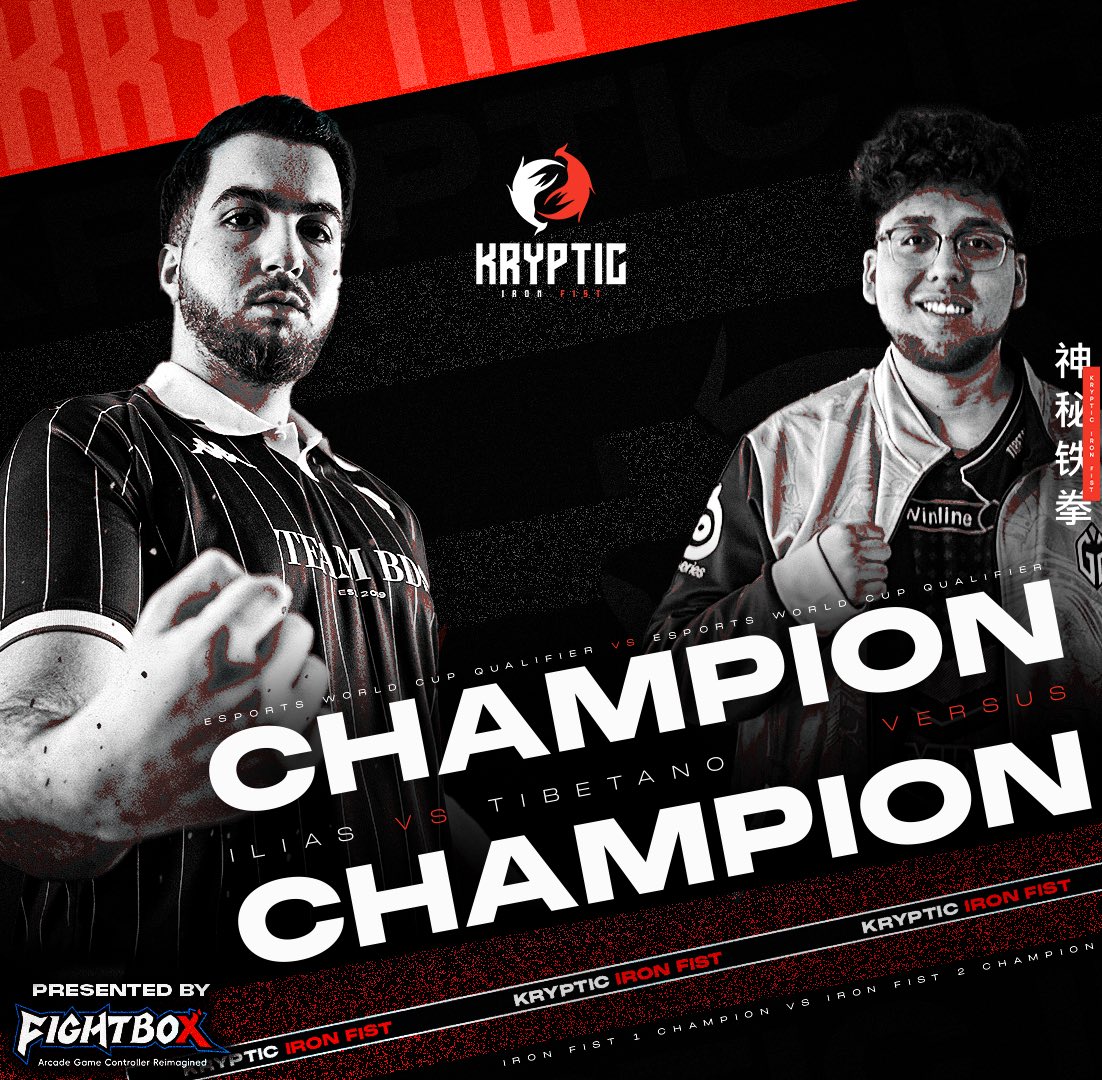 Kryptic (@wearekrypticgg) on Twitter photo Champion vs Champion: <a href="/TK_ILIAS/">BDS | ILIAS</a> vs. <a href="/Tibetanotk/">GG | Tibetano</a> Who Will Reign Supreme in Iron Fist III? Champion vs Champion: <a href="/TK_ILIAS/">BDS | ILIAS</a> vs. <a href="/Tibetanotk/">GG | Tibetano</a> Who Will Reign Supreme in Iron Fist III?