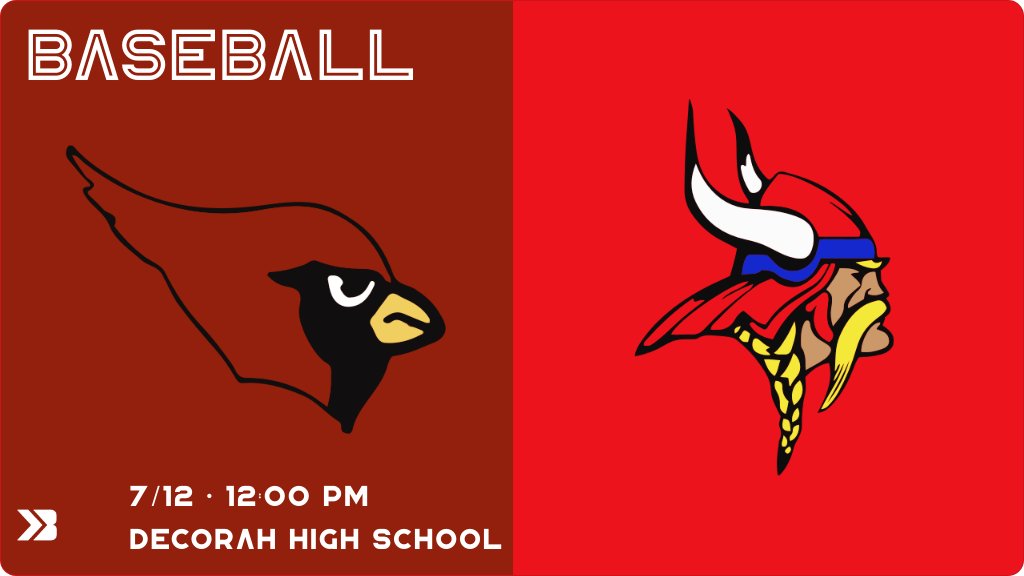 Baseball (Varsity) Game Day! - Check out the event preview for the The Decorah Vikings vs The Maquoketa Cardinals. It starts at 12:00 PM and is at Decorah High School Baseball Field. gobound.com/ia/ihsaa/baseb…