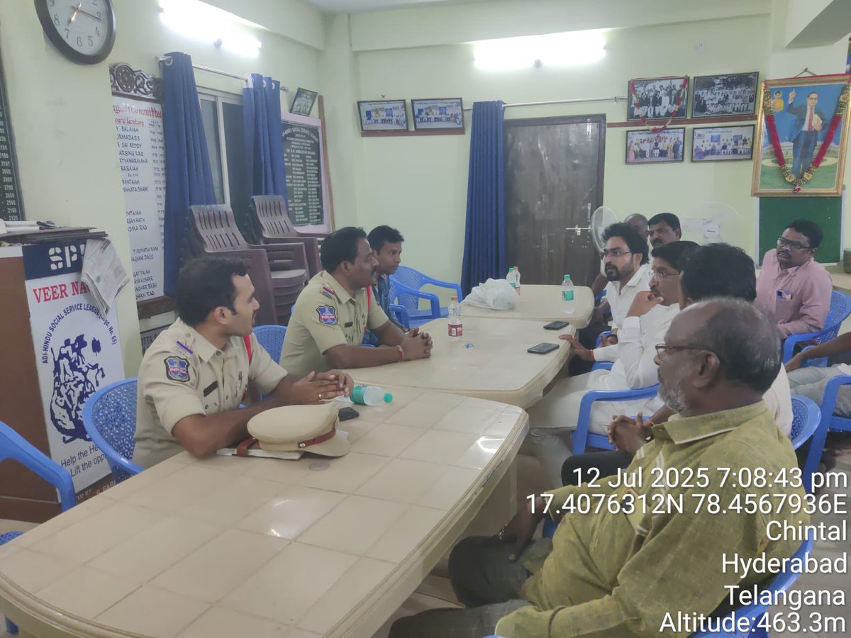 Our Officers of Masab Tank PS holding interaction meeting with managements of shops and establishments urging them to install Nenu Saitham CCTV cameras for safety.