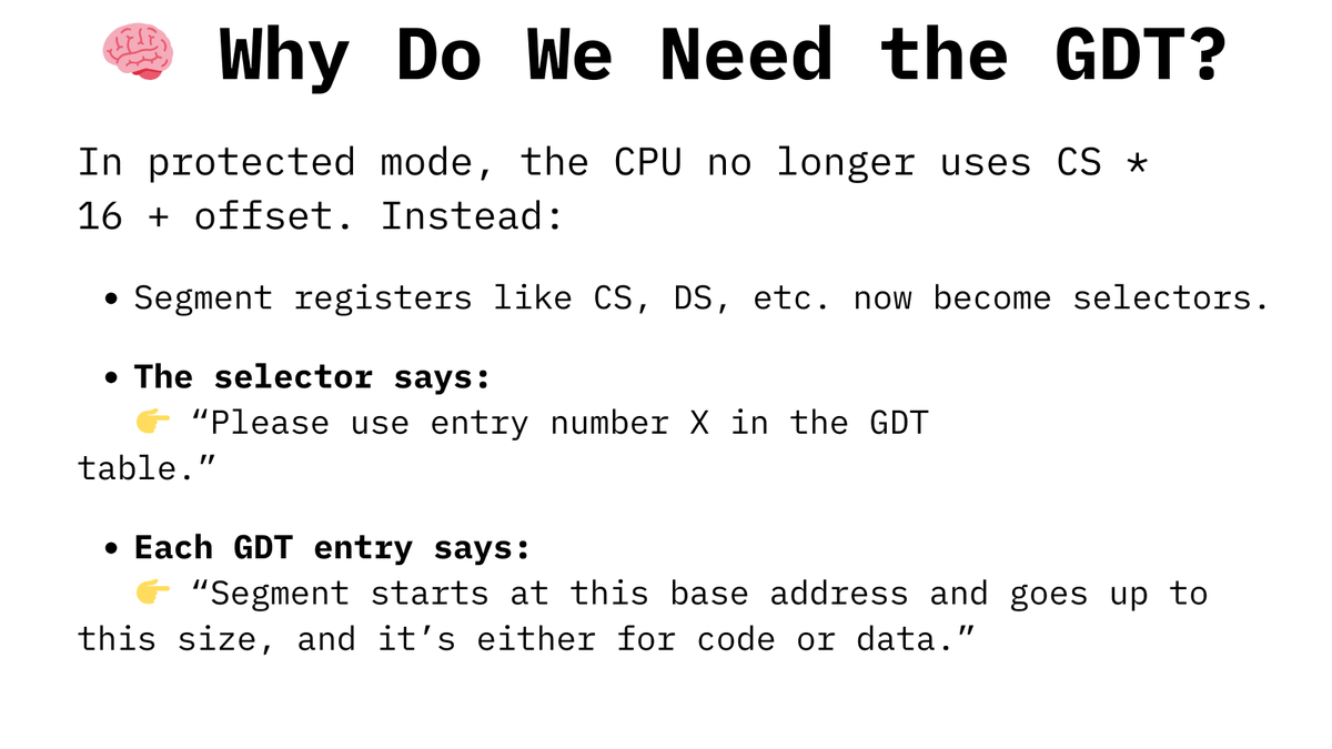 decodingbytes's tweet image. Global Descriptor Table
