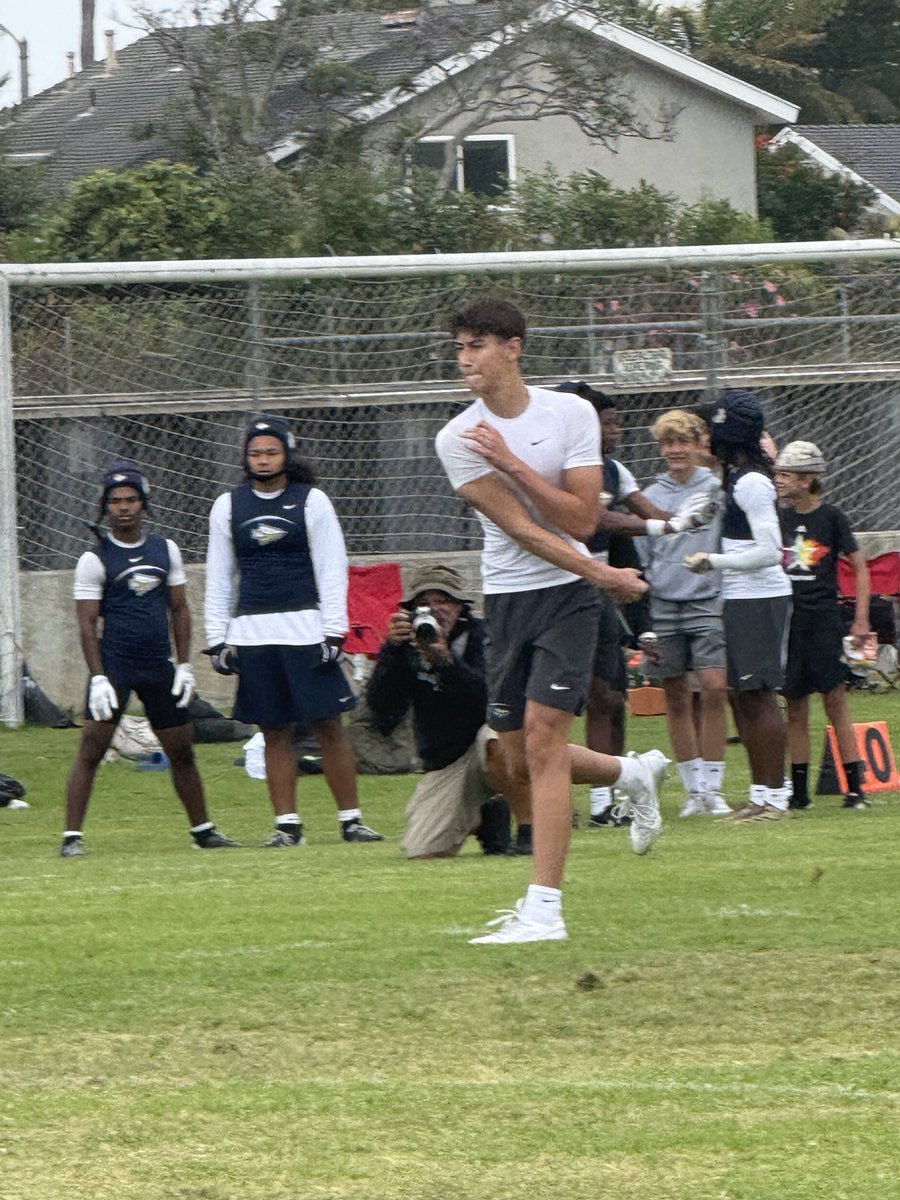 Brodie Scheinberg, another Bosco soph QB. Looks fantastic. He will force his way into splitting time. Too good. 6-foot-3!