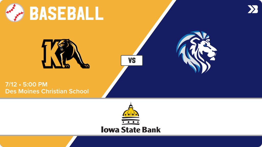 DMCAthletics's tweet image. Baseball (Varsity) Game Day! - Check out the event preview for the The Des Moines Christian Lions vs The Knoxville Panthers. It starts at 5:00 PM and is at Des Moines Christian School Lions Baseball Complex. gobound.com/ia/ihsaa/baseb…