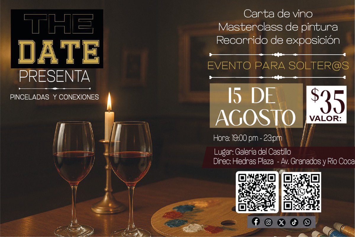 Pinceladas y Conexiones" es un evento para solteros que combina arte y socialización en un ambiente relajado y creativo. Los asistentes participaran en actividades de pintura guiadas, donde pueden expresar su creatividad mientras conocen a otras personas con intereses afines. A