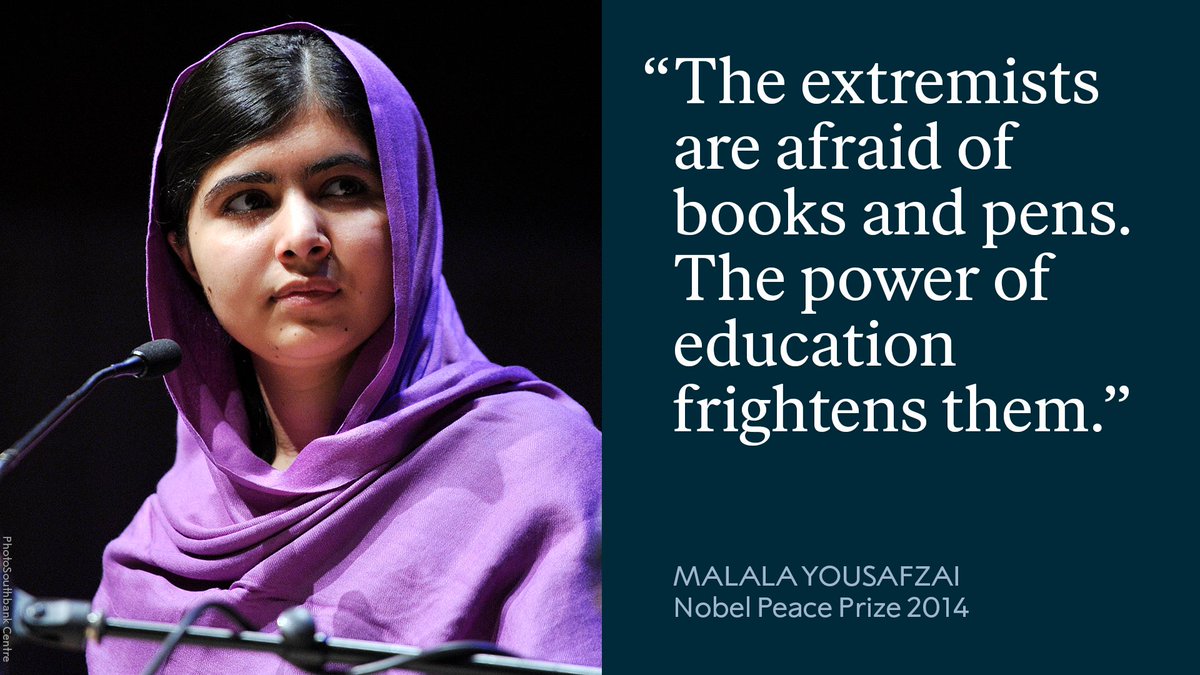 The 2014 #NobelPeacePrize was awarded to <a href="/Malala/">Malala Yousafzai</a> Yousafzai, jointly with Kailash Satyarthi, for her struggle against the suppression of children and young people and for the right of all children to education. 

Read more about Malala in our speed read: nobelprize.org/prizes/peace/2…