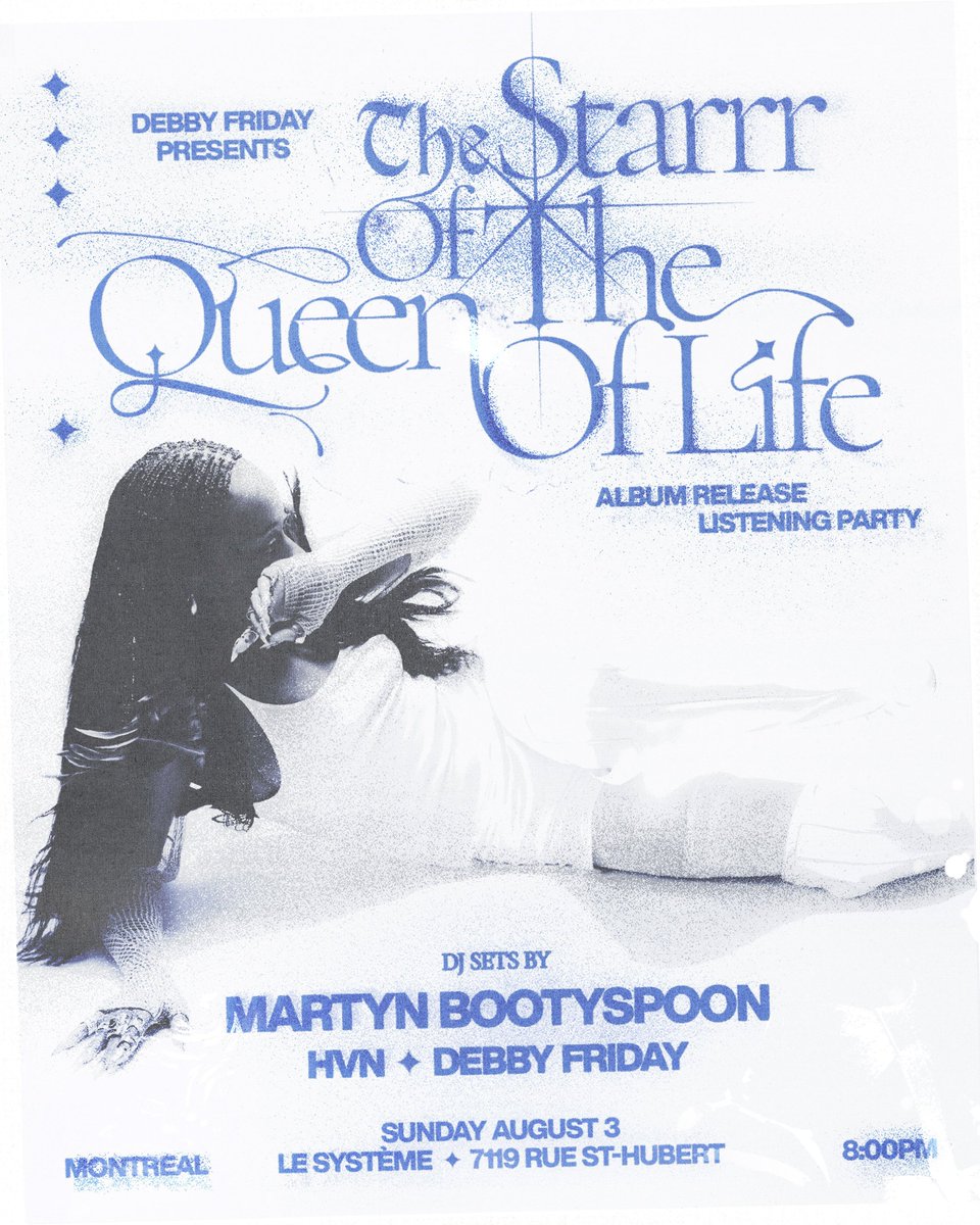 MONTREAL

join me August 3rd to celebrate the release of my new album, The Starrr Of The Queen Of Life! ⭐️🌀🪽

FREEEEEEE with RSVP! SEE U THERE xo 💋

RSVP Now: eventbrite.com/e/debby-friday…