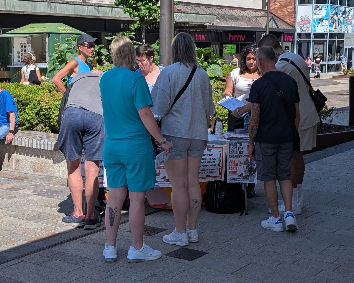 CovSocialists's tweet image. A great stall today campaigning against rip off hospital parking charges, on the crisis in the NHS, and the need for socialist change
Thanks to those who donated, bought The Socialist, and asked about joining.
Want to come to a meeting, find out more or join us? Send a message!