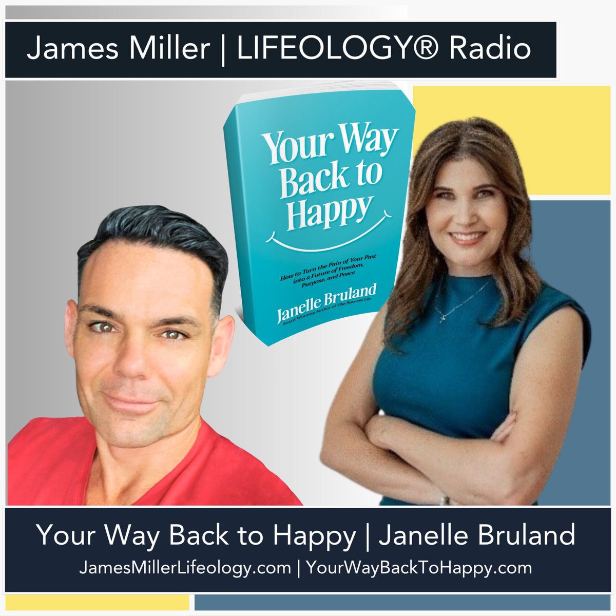 Your Way Back to Happy | Janelle Bruland -  jamesmillerlifeology.com/your-way-back-… Janelle Bruland <a href="/janellebruland/">Janelle Bruland</a> discusses her book, Your Way Back to Happy which teaches you how to fully heal from trauma and  be the authentic leader you were meant to be. yourwaybacktohappy.com: #janellebr...