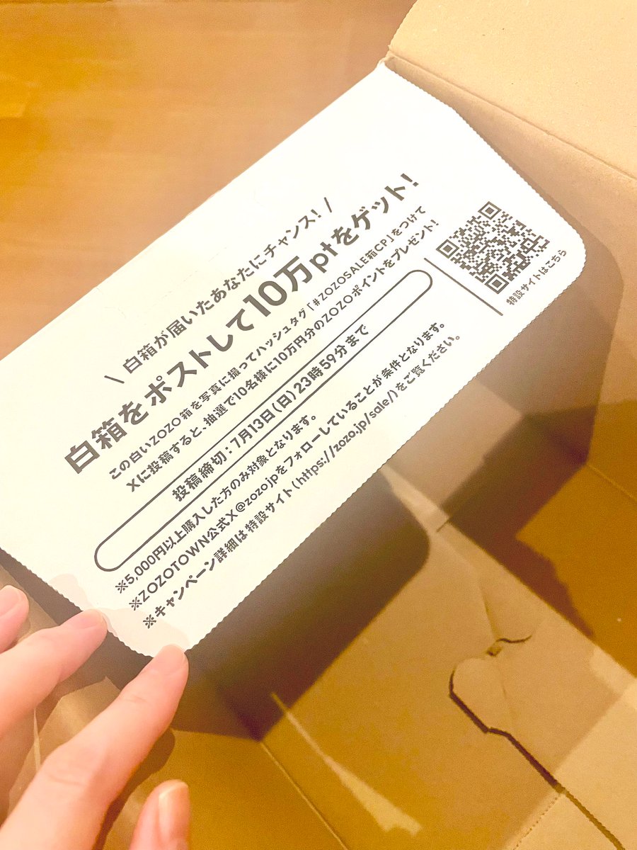 8656rin's tweet image. ZOZOTOWNからまさかの白箱！！！
都市伝説じゃなかった！笑
10万ポイントで毎年諦めてたちょっとお高いアウターがほしい…🫣！

注文番号1868593893(念のため🙏🏻)
javaのワンピースとワイドスエットと
谷間作ってくれる下着。笑
買ったよー！！

どうかどうかご縁がありますようにー！！

#ZOZOSALE箱CP