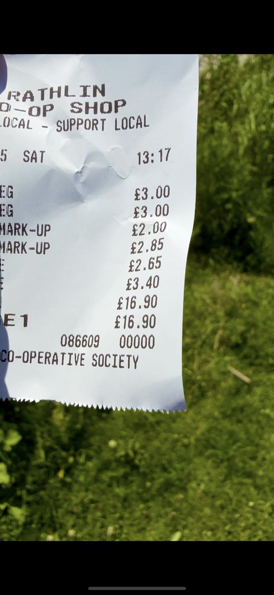 It’s mad here in the north of Ireland today. Catholics (me) are being charged 16:90 for their shopping…