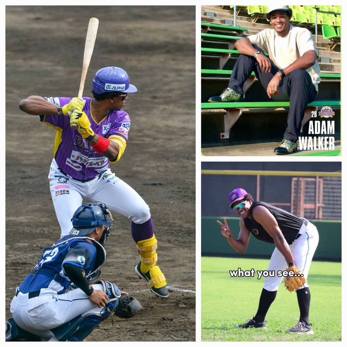 "Deep Deep Deep"
Adam Walker
#ウォーカー
Kanagawa Future Dreams
2025 Statistics
9 Home Runs in 22 Games
[League Leader in HRs]
Signed in May. 2025
BA.      .308
OBP%  376
SLG%  .626
OPS.   1.003
Plays everyday too (Faith)
(Most important Stat is that team is in 1st place - Again)