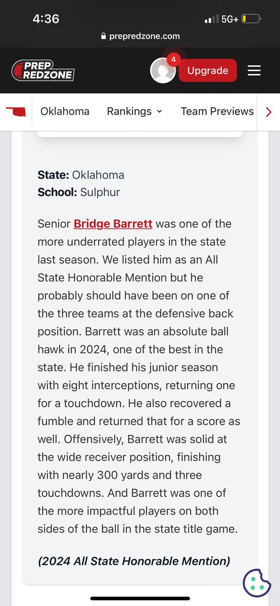 BridgeBarrett1's tweet image. Thanks for the write up, @PrepRedzoneOK!
@BulldogSulphur
@Sulphur_Sports
@_CoachWilk
@Coach_Sims1
@CoachBaird_ESU
@CoachJonClark
@CoachCash1
@CoachMcDown
@CoachShaw_Jake