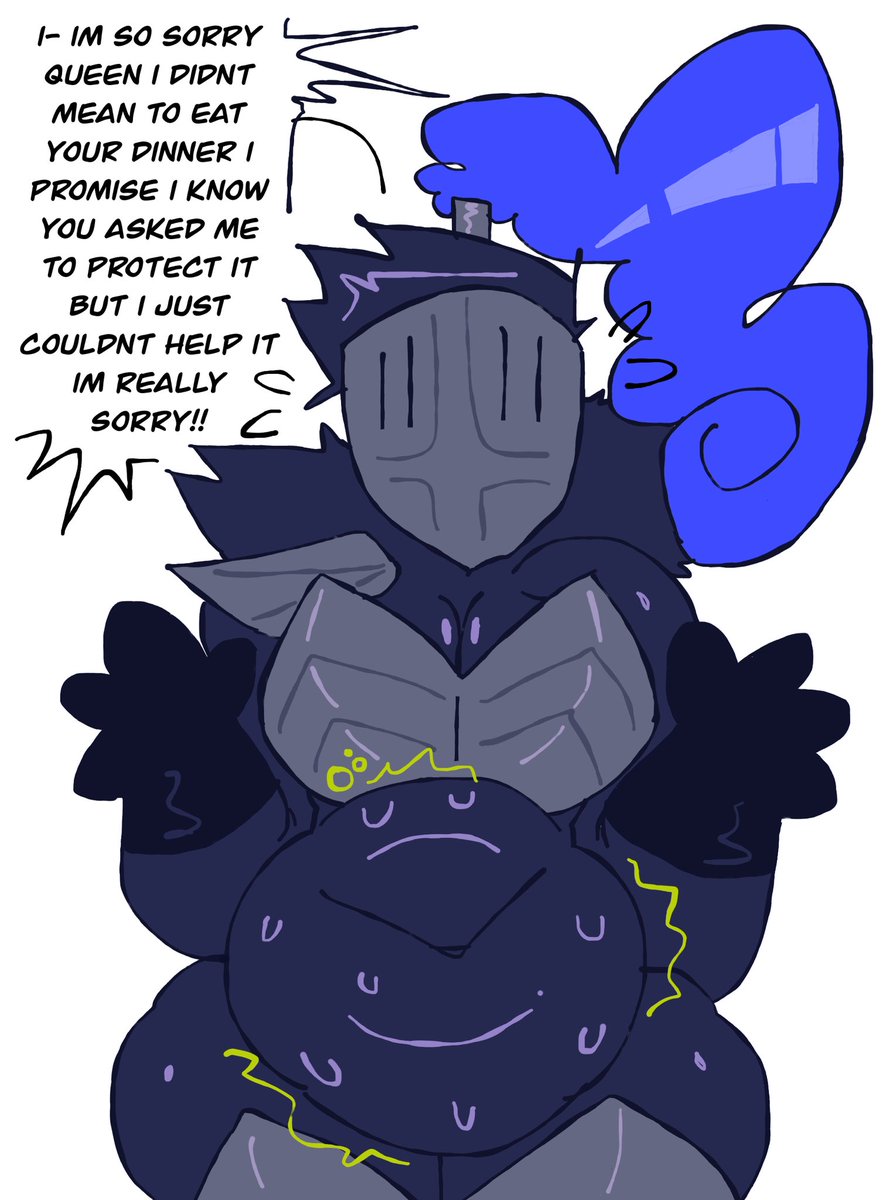 chompironic's tweet image. Knighty failed a queen’s order yet again!!!
Such a FAT glutton