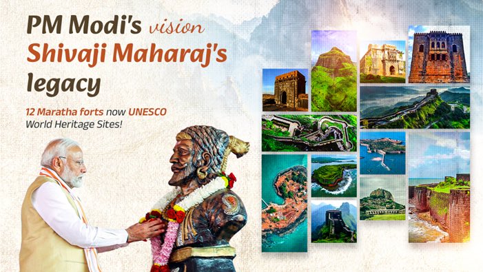 Ramesh Tawadkar (@ramesh_tawadkar) on Twitter photo A proud moment for India! 🇮🇳
The ‘Maratha Military Landscapes’—12 majestic forts—are now inscribed in the <a href="/UNESCO/">UNESCO 🏛️ #Education #Sciences #Culture 🇺🇳</a> World Heritage List.
A timeless salute to Maratha valour, strategy, and architectural brilliance.
#WorldHeritage #MarathaGlory #UNESCO A proud moment for India! 🇮🇳
The ‘Maratha Military Landscapes’—12 majestic forts—are now inscribed in the <a href="/UNESCO/">UNESCO 🏛️ #Education #Sciences #Culture 🇺🇳</a> World Heritage List.
A timeless salute to Maratha valour, strategy, and architectural brilliance.
#WorldHeritage #MarathaGlory #UNESCO