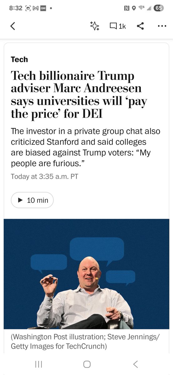 🧵Thread: Marc Andreessen’s War on DEI Isn’t About Bias. It’s About Power.

1. Marc Andreessen says universities will “pay the price” for embracing DEI.  
He claims Stanford is biased against Trump supporters.  
Let’s unpack what that really means. 👇

2. Marc is married to