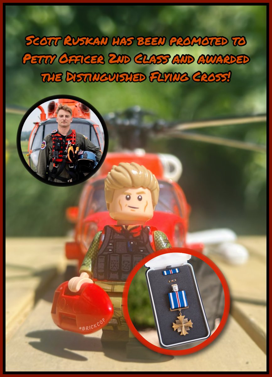 Brick_Cop's tweet image. Brilliant update today that the hero @USCG Rescue Swimmer Scott Ruskan and his crew have received praise and awards from their superiors for their actions in Texas! 🫡
Scott Ruskan has been promoted to Petty Officer Second Class and awarded the Distinguished Flying Cross. 👏 🚁