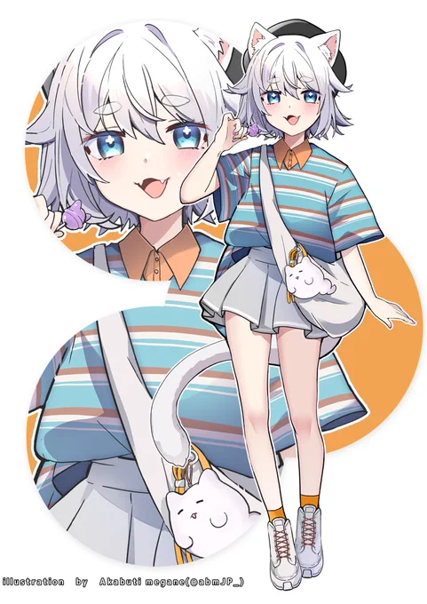 私服イラスト企画・1人目 猫添しらたまちゃん @ nekozoe_chan 動きやすさ重視のゆるかわコーデ オーバーサイズのポロシャツがたまらなく似合ってる…! ご参加ありがとうございました! まだまだ募集中!詳細はツリーへ #ねこぞ絵 #イラスト企画