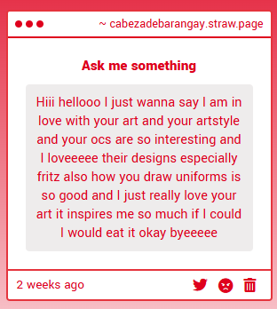_pandesol's tweet image. im just opening strawpages again and woaw thank you... im glad to inspire you anon... im also glad you like fritz too since hes my favorite oc... (if my media tab filled with doodles of Him isnt enough of a proof lol)