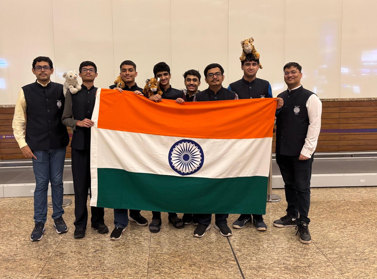 HBCSE_TIFR's tweet image. The Indian team is all set to compete among 600 of the world’s brightest young mathematical minds from over 100 countries at the International Mathematical Olympiad, Sunshine Coast, Australia Jul 13-20. Wishing them the very best! imo2025.au #IMO2025, #MathOlympiad