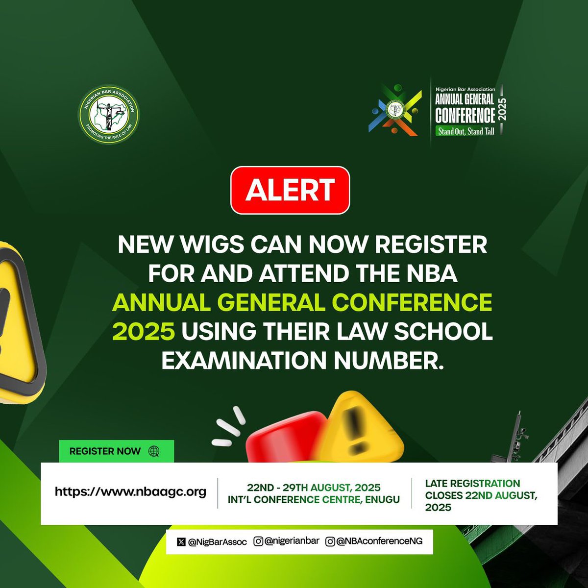 Etaba_agbor's tweet image. NEW WIGS AGC REGISTRATION IS LIVE !!
📝 How to Register for the 2025 NBA Annual General Conference
Follow the steps below to complete your registration smoothly and receive confirmation via email.
✅ Step 1: Visit the Registration Portal
Go to nbaagc.org/registration and…