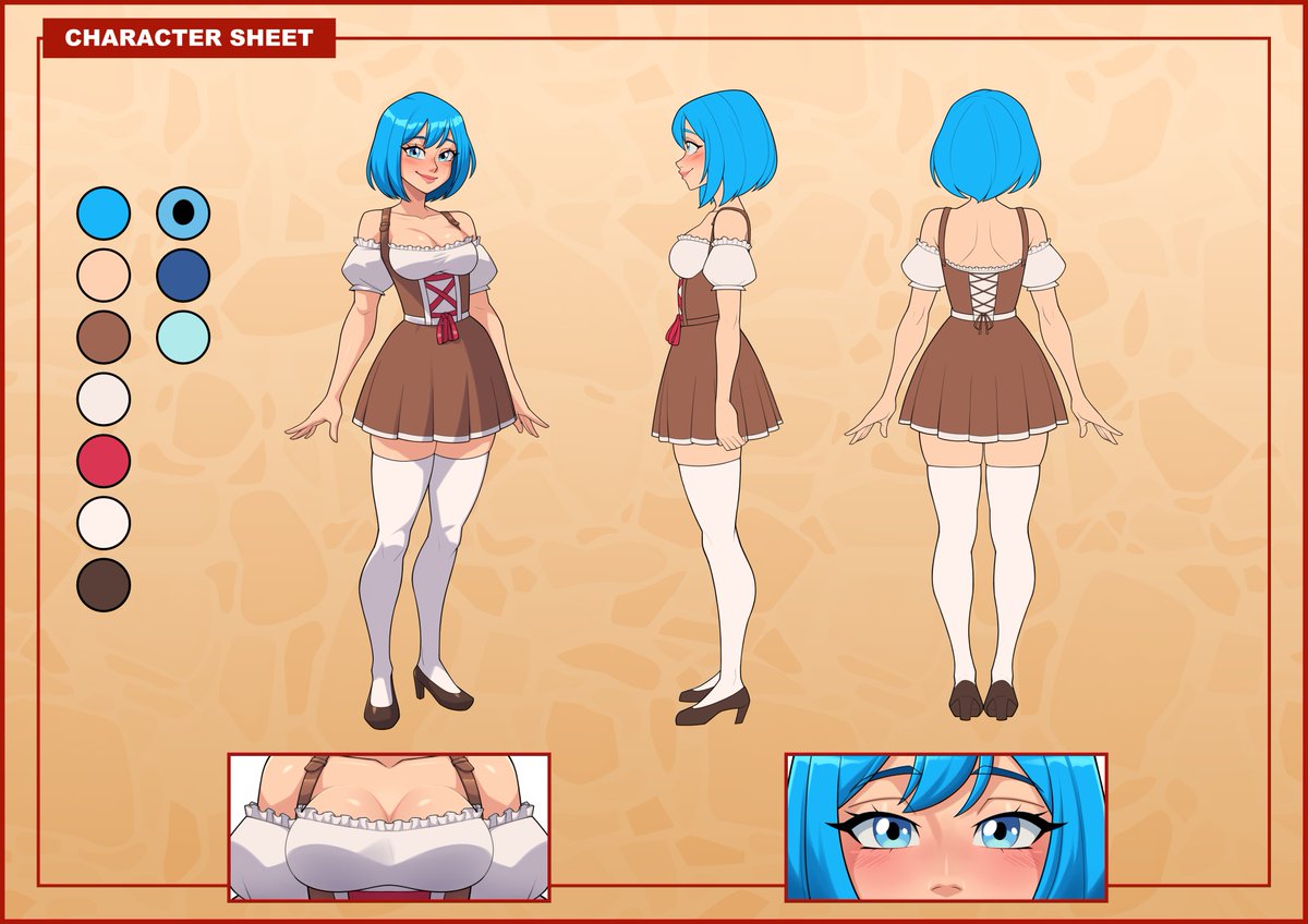 Character sheet for Regina!

We're having character sheets designed for all of our Waifu Original Characters! This is the new design for Regina. The owner of the Dancing Wick Tavern 🍺

What do you think of her design?