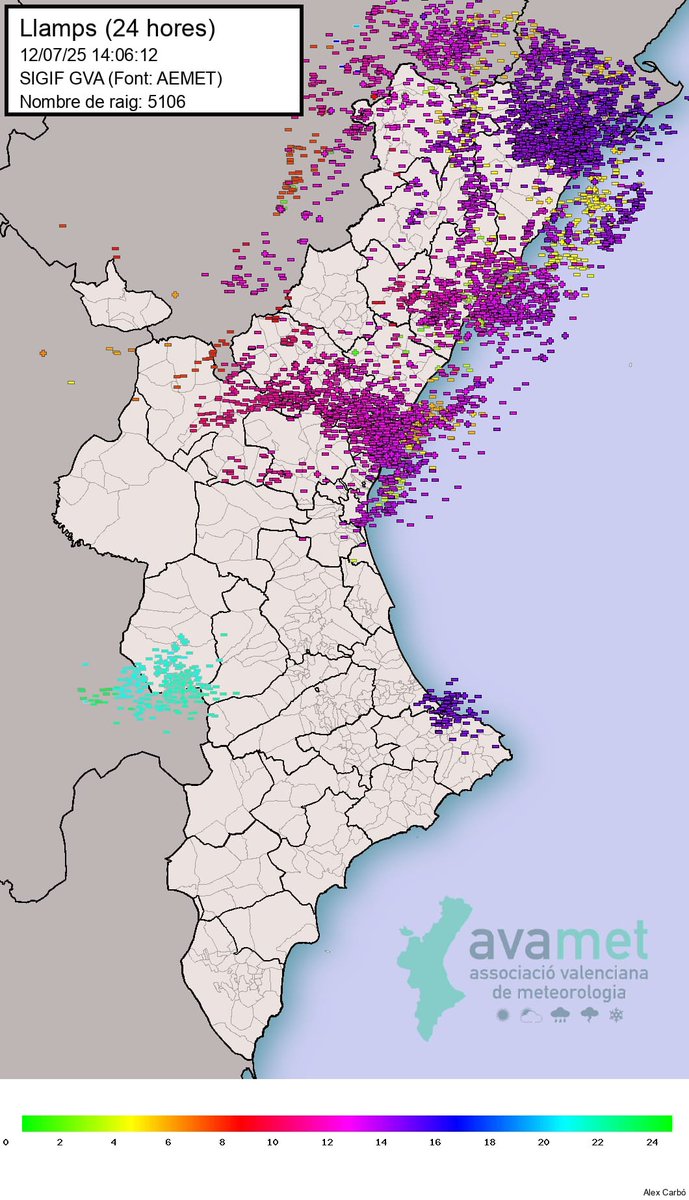 ferrandalmau78's tweet photo. Estos són els llamps en 24h recollits per @avamet i per el Sistema Integrat de Gestió d'Incendis Forestals de la @generalitat
En els propers dies caldrà estar pendents de possibles focs per #Raig latent
Ací teniu una infografia que explica com es produeixen eixos focs #IIFF https://t.co/HvhGPU01L0