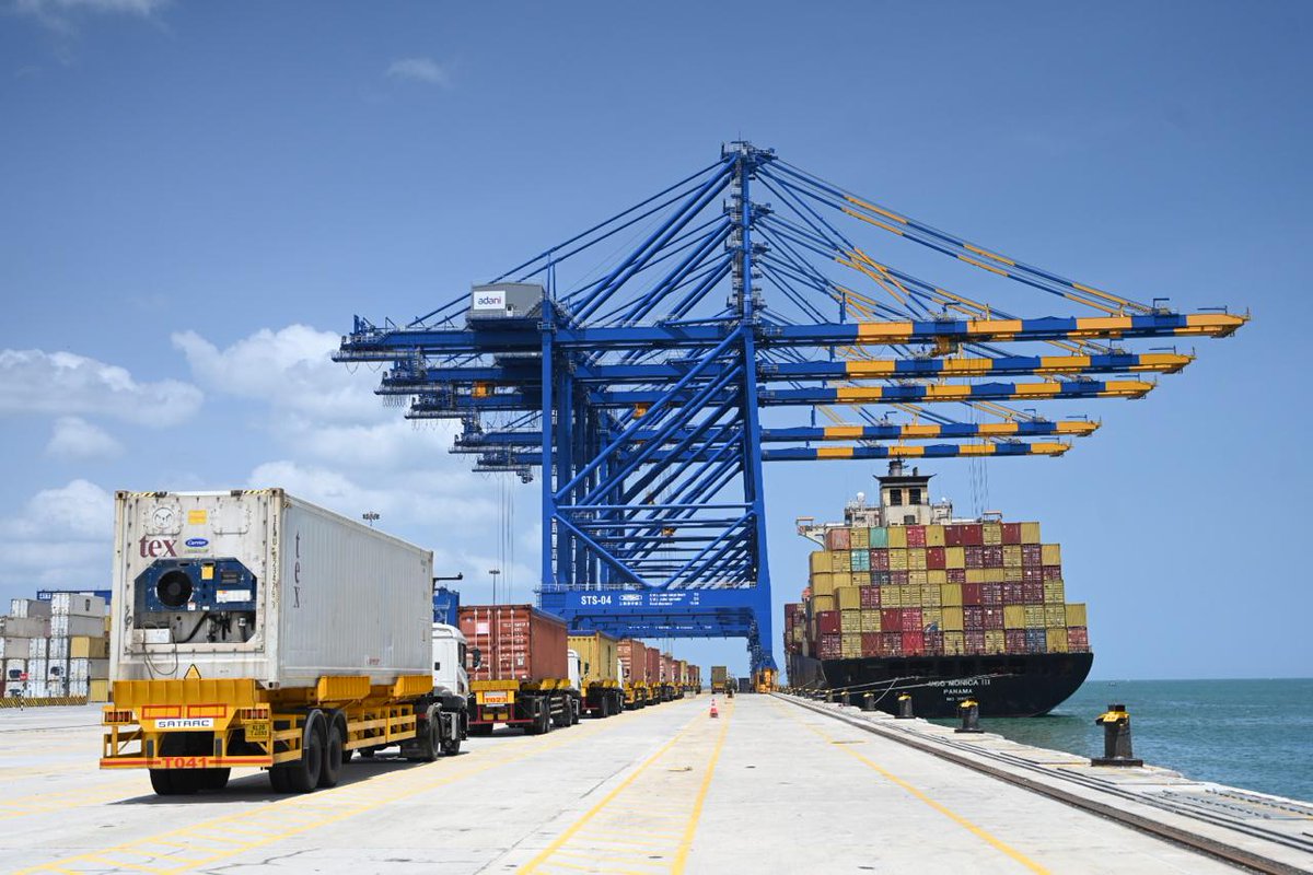 Bijoy Ghosh (@bijoyghosh70) on Twitter photo Containers being handled from a ship at Adani's Vizhinjam Port in Kerala. It was a year ago that the first container ship was handled at the port on a trial basis, and commercial operations began in December. <a href="/businessline/">businessline</a> <a href="/AdaniOnline/">Adani Group</a> <a href="/terajasimhan/">T E Raja Simhan</a> <a href="/MSCCargo/">MSC Cargo</a> Containers being handled from a ship at Adani's Vizhinjam Port in Kerala. It was a year ago that the first container ship was handled at the port on a trial basis, and commercial operations began in December. <a href="/businessline/">businessline</a> <a href="/AdaniOnline/">Adani Group</a> <a href="/terajasimhan/">T E Raja Simhan</a> <a href="/MSCCargo/">MSC Cargo</a>