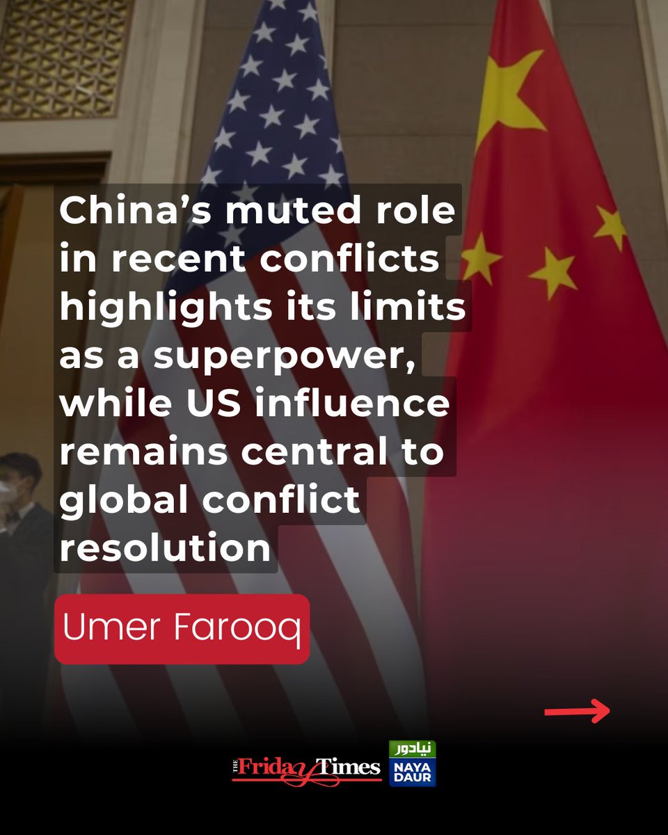 The Friday Times (@tft_) on Twitter photo Despite criticism, US power remains pivotal in brokering ceasefires and managing regional crises.
By Umer Farooq
<a href="/Umer_1967/">Umer Farooq</a>
Read more: thefridaytimes.com/12-Jul-2025/ch…
#China #superpower #US #globalinfluence #IsraelIranConflict #PakistanForeignPolicy #worldorder Despite criticism, US power remains pivotal in brokering ceasefires and managing regional crises.
By Umer Farooq
<a href="/Umer_1967/">Umer Farooq</a>
Read more: thefridaytimes.com/12-Jul-2025/ch…
#China #superpower #US #globalinfluence #IsraelIranConflict #PakistanForeignPolicy #worldorder