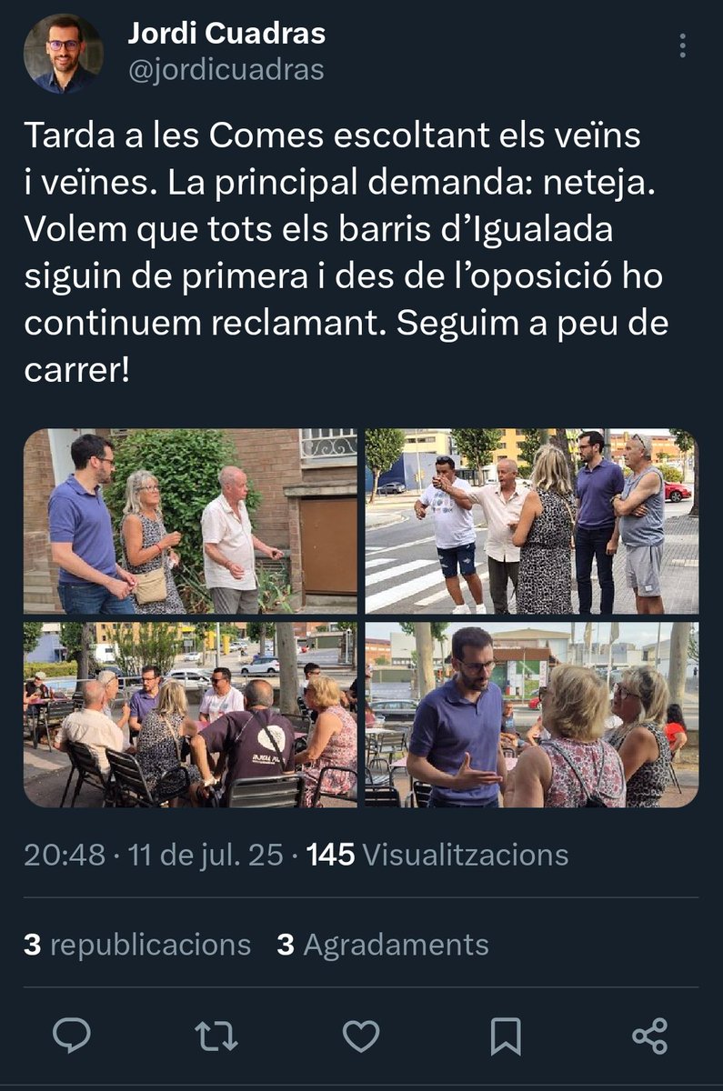 PereConca's tweet image. Credibilitat del @jordicuadras en dues imatges.

1a. Fent postureig amb veïns com si li importa el tema de la neteja
2a. Fent-se retweets a ell mateix des del seu propi mòbil

S'oblida que, als plens, vota a favor del contracte de neteja 🥳