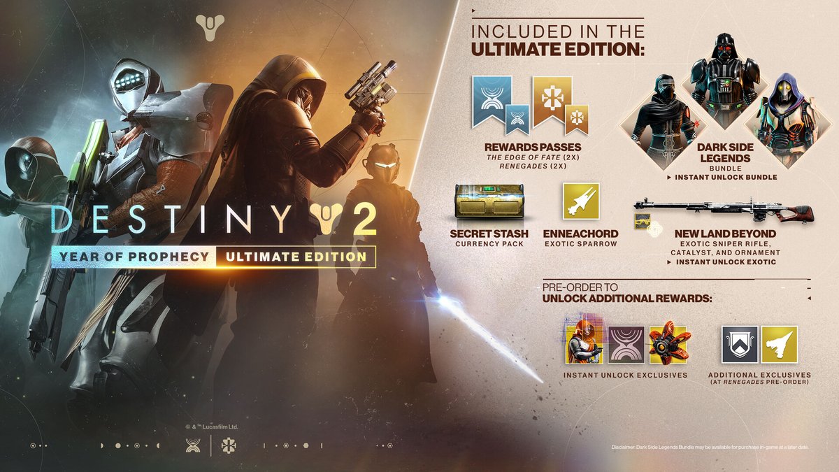 TheNovaPlayss's tweet photo. Year of Prophecy ULTIMATE EDITION giveaway!  

• Edge of Fate &amp; Renegades Expansions 
• 4 Rewards Passes 
• New Exotic &amp; 3 Star Wars inspired skins (Instantly) 
• Exclusive Emblems, Emotes, and Cosmetics 
• &amp; More!!!!  
Here’s how to enter 👇🏽

https://t.co/7ewcKxEQgT https://t.co/gwWMNEnL1z