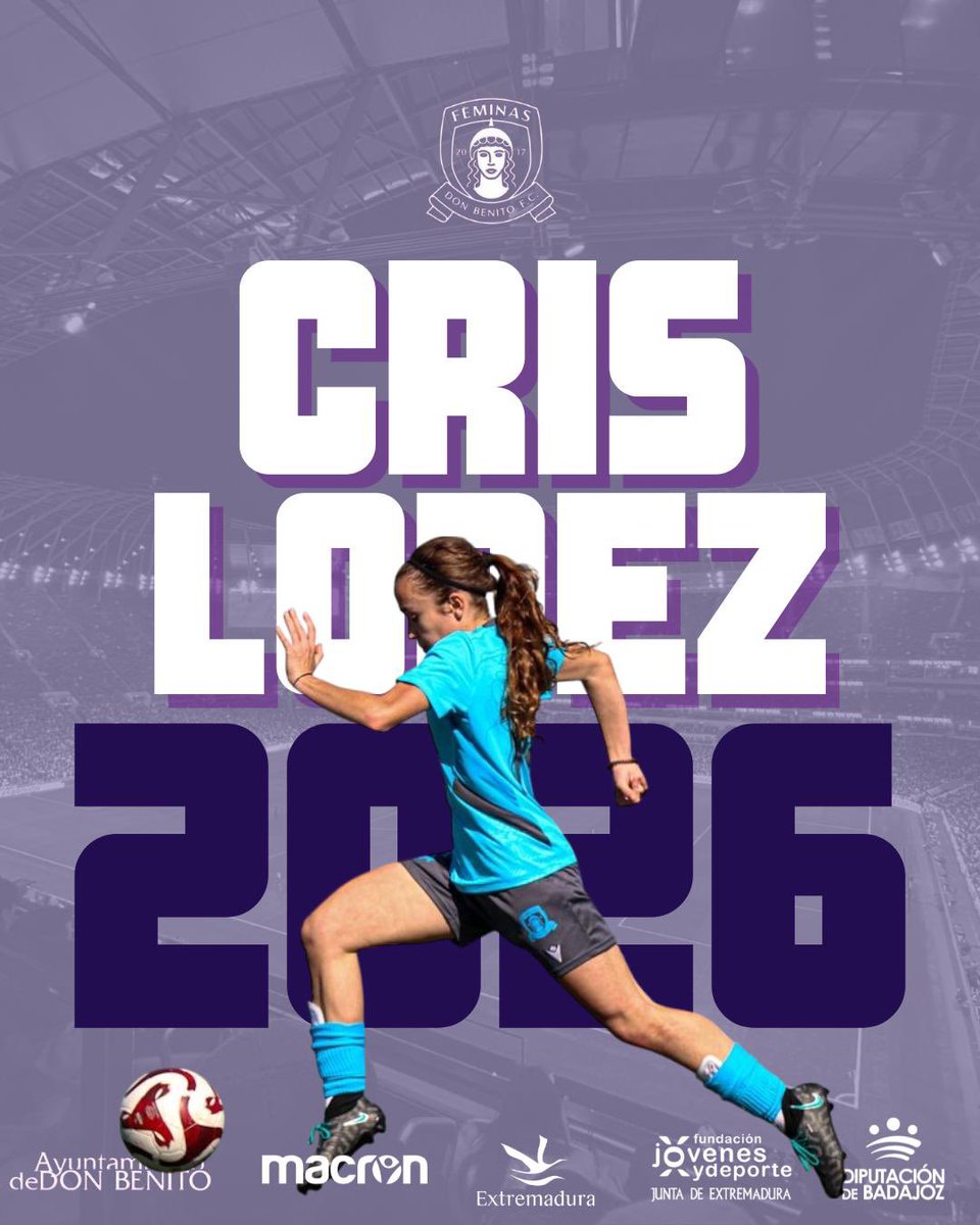 Vuelve más fuerte si cabe y con muchas ganas después de su lesión que la tuvo apartada la temporada pasada de los campos. Cristina extremo,con una capacidad de desborde impresionante y con mucho gol en sus botas. #feminasdonbenito #unsolocamino