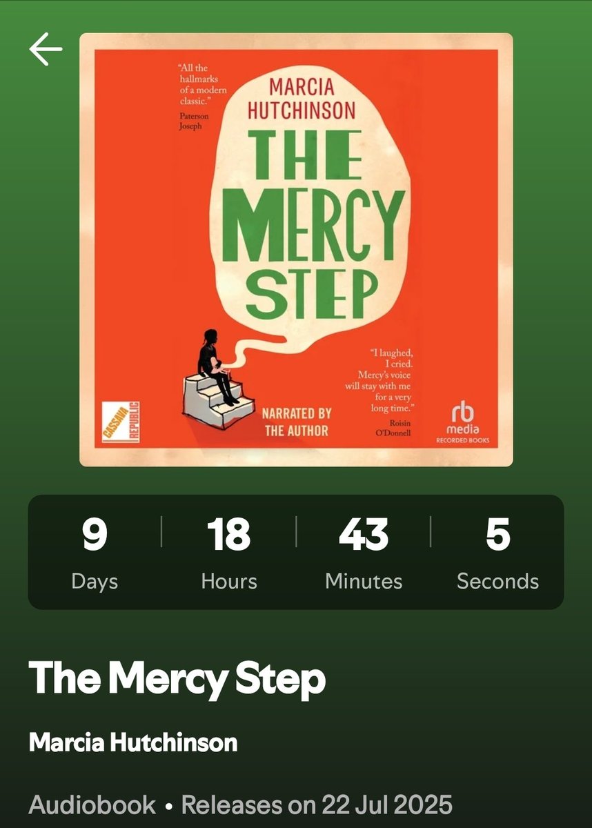 Marciathewriter's tweet image. The audio book (narrated by none other than yours truly) lands on 22nd July. Get yourself in The Mercy Step mood by listening to my Mercy playlist. rb.gy/xomn39
#TheMercyStep
#blackwriters
#Debutfiction
#northernwriters
#audiobooks