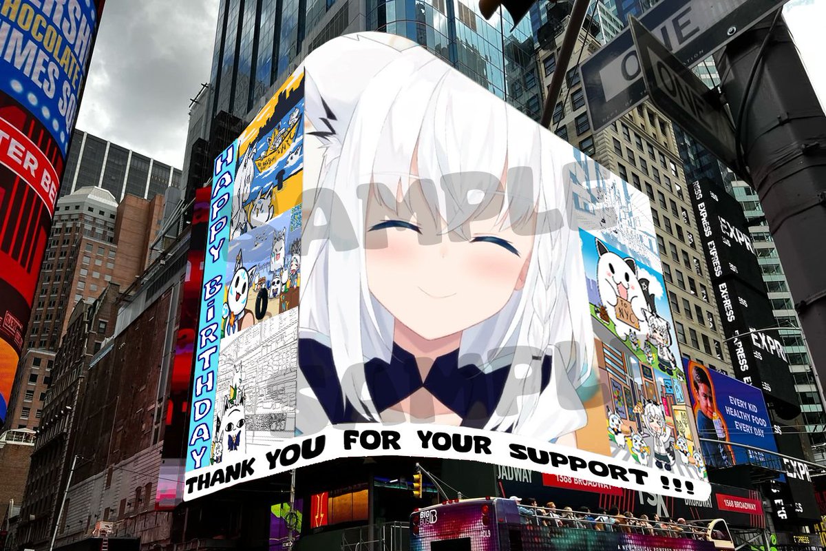 #NYCornquest #すこん部 #TimesSquare
成功しました！！
皆のおかげで目標の$15,000を達成しタイムズスクエアのTSXビルボードの広告時間を確保しました！🗽🎉

次は～
🎨大型ビジョンで表示するファンアートを募集してます。フブキへの愛を世界に見せよう！🦊💙

ファンアートの提出はこちら: