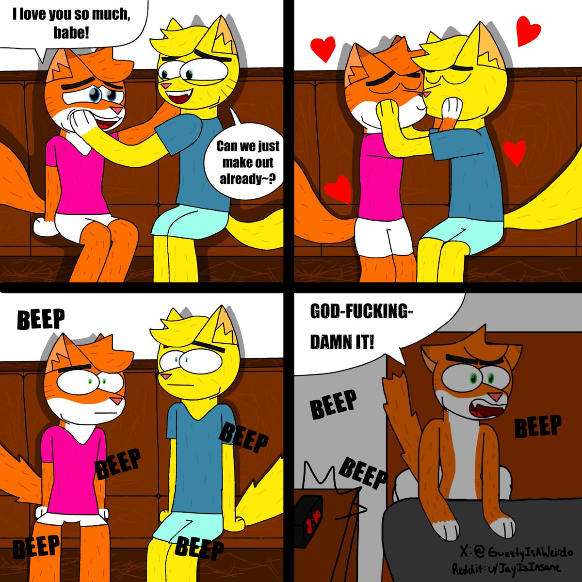 GuestyIsAWeirdo's tweet image. this was sort of me last night- lmfaoo #furry #comics #oc