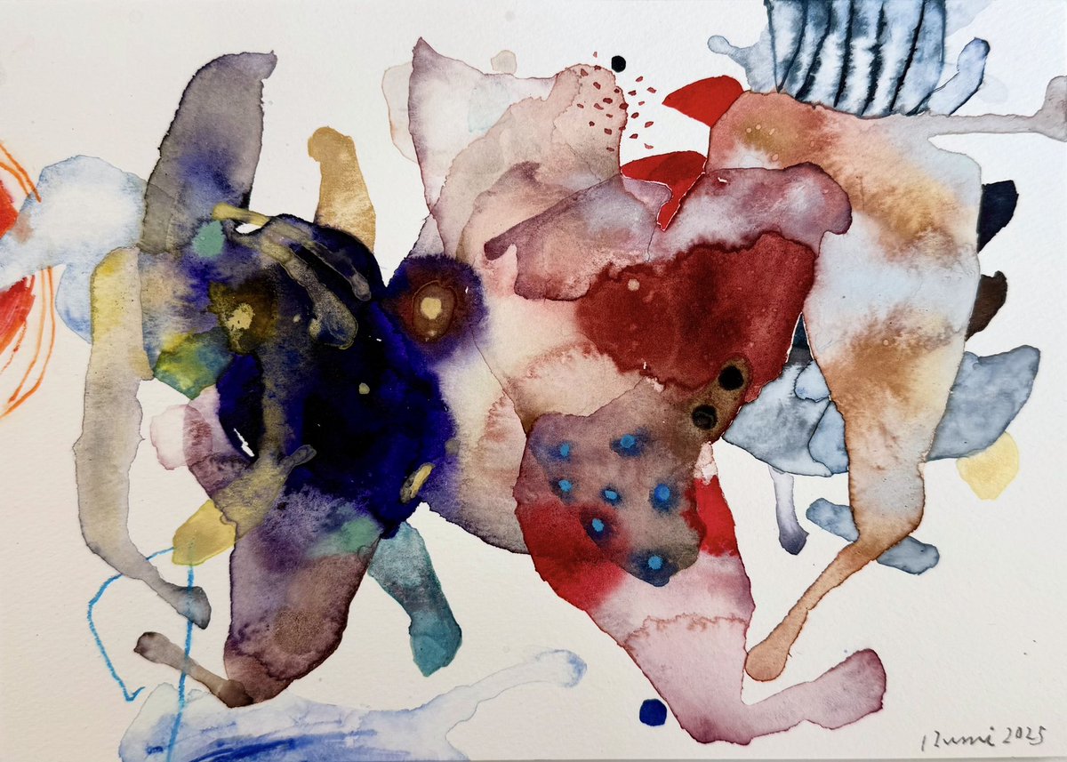 amimizumi's tweet image. Physical sense of life 

268x190mm

Mixed media on paper

2025

#watercolor #pigment #art #modernart #artonpaper #abstract  #painting #drawing #botanical  #gallery #水彩 #アート #ドローイング
#抽象画