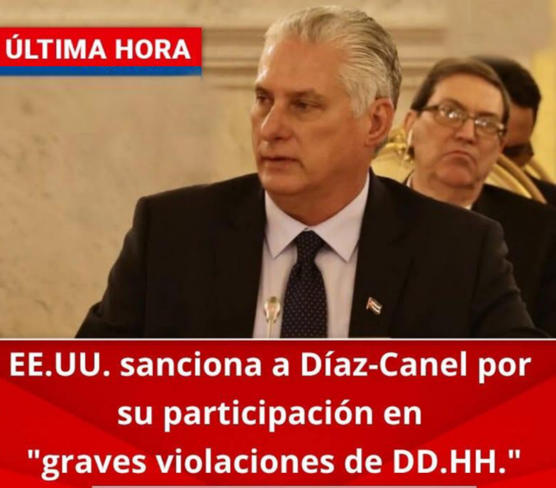 Amapola20202's tweet image. El gobierno de Estados Unidos sanciona oficialmente al dictador de turno @DiazCanelB por su participación en graves violaciones de derechos humanos en las protestas del #11J 2021
La Machi y Anido no podrán pasear por Nueva York 😂
Y vendran más sanciones para estos criminales