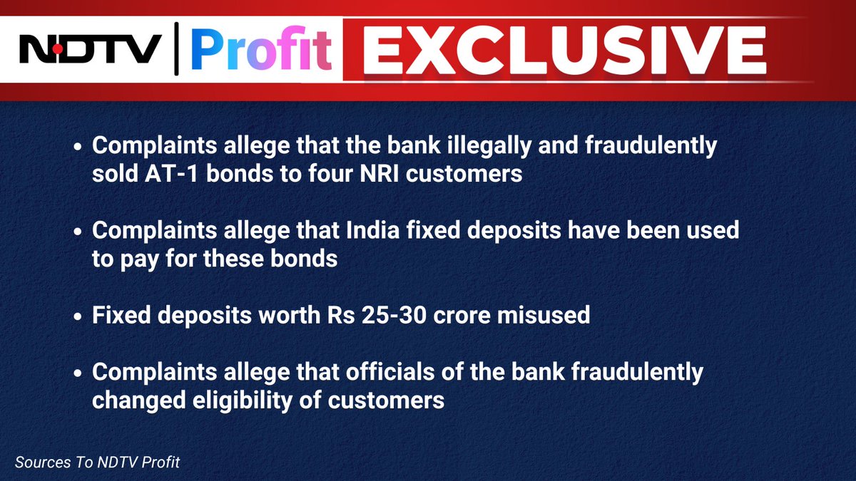 #NDTVProfitExclusive | EOW accepts four complaints against #HDFCBank and officials in three jurisdictions.

For the latest news and updates, visit: ndtvprofit.com