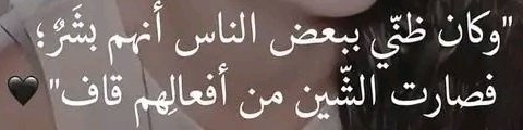 💣
وكانَ ظنّي بناسٍ أنَّهم بشرٌ فصارتْ الشينُ من أفعالِهِم قاف