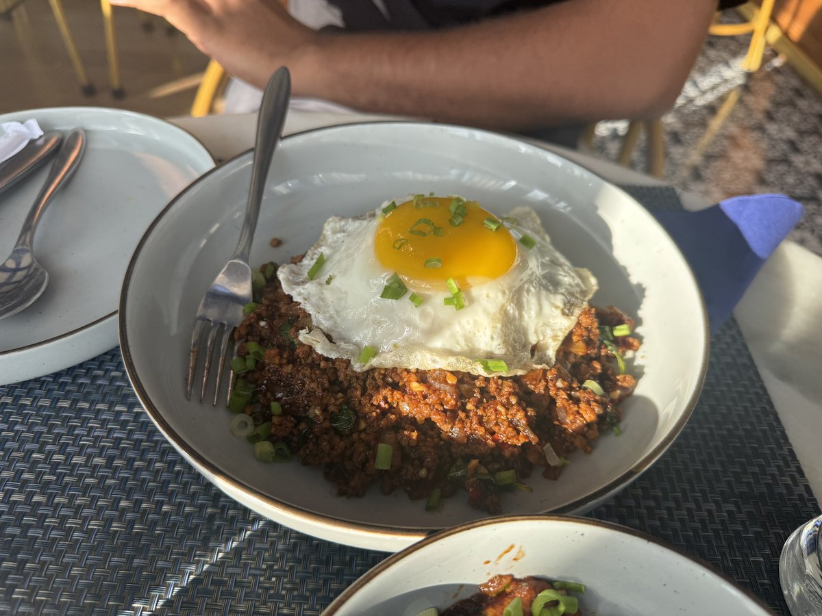 First meal while travelling 
Mutton Keema and an egg