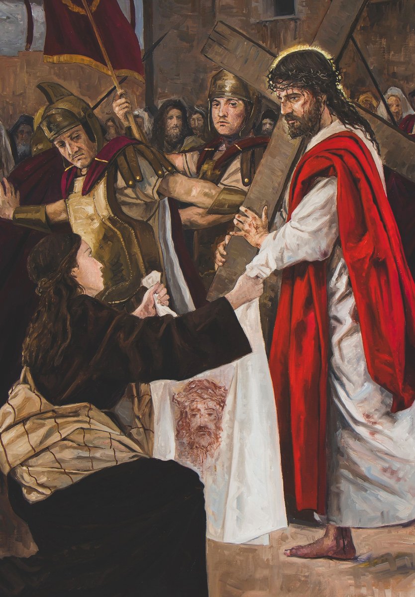 Raul_Berzosa's tweet image. Hoy es la festividad de esta santa mujer en cuyo velo quedó grabado el rostro de Cristo.