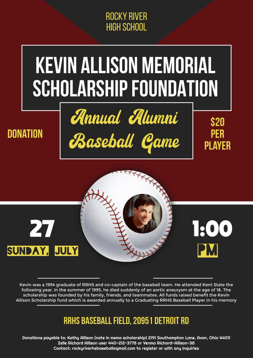 Can’t wait to see all the former players in 14 days and honor the memory of Kevin. 🏴‍☠️⚾️