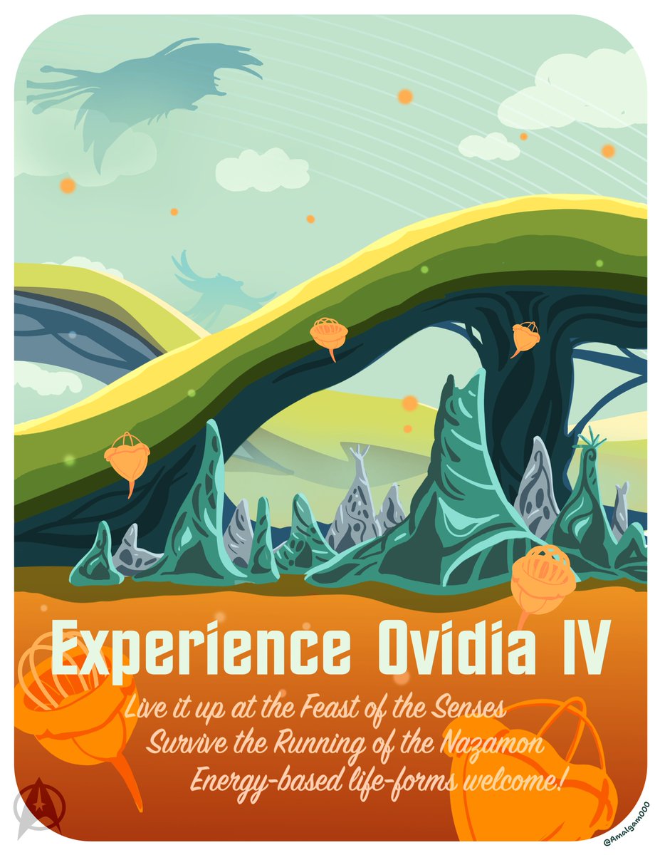 Amalgam000_JC's tweet photo. #DestinationPoster - #StarTrekProdigy Edition (1of3) - Ovidia IV

Looking for a travel destination? Starfleet has got you covered! 🖖

A tribute to the incredible and gorgeous world-building of STProdigy!❤️

#OvidiaIV #Travelpostcard #StarTrek #Fanart https://t.co/hNRvTAnMd4