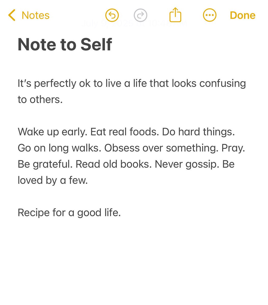 Recipe for a good life.