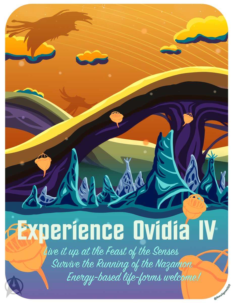 #DestinationPoster - #StarTrekProdigy Edition (1of3) - Ovidia IV

Looking for a travel destination? Starfleet has got you covered! 🖖

A tribute to the incredible and gorgeous world-building of STProdigy!❤️

#OvidiaIV #Travelpostcard #StarTrek #Fanart