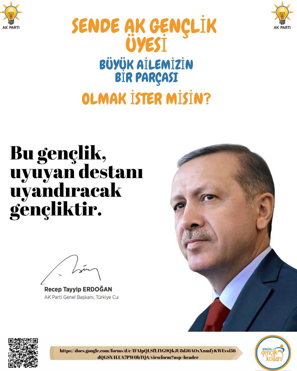 Ali (@alikayatekin12) on Twitter photo Sen yoksan bir eksiğiz.
Türkiye Yüzyılı’nı birlikte inşa edeceğimiz AK Gençlik Bingöl ailesinde senin de yerin var.
Ailemize katılmak için hemen başvurunu tamamla.
<a href="/AKGenclikBingol/">AK Gençlik Bingöl 🇹🇷</a> <a href="/avyusufibis/">Yusuf İBİŞ</a>
👇 👇 👇
docs.google.com/forms/d/e/1FAI… Sen yoksan bir eksiğiz.
Türkiye Yüzyılı’nı birlikte inşa edeceğimiz AK Gençlik Bingöl ailesinde senin de yerin var.
Ailemize katılmak için hemen başvurunu tamamla.
<a href="/AKGenclikBingol/">AK Gençlik Bingöl 🇹🇷</a> <a href="/avyusufibis/">Yusuf İBİŞ</a>
👇 👇 👇
docs.google.com/forms/d/e/1FAI…