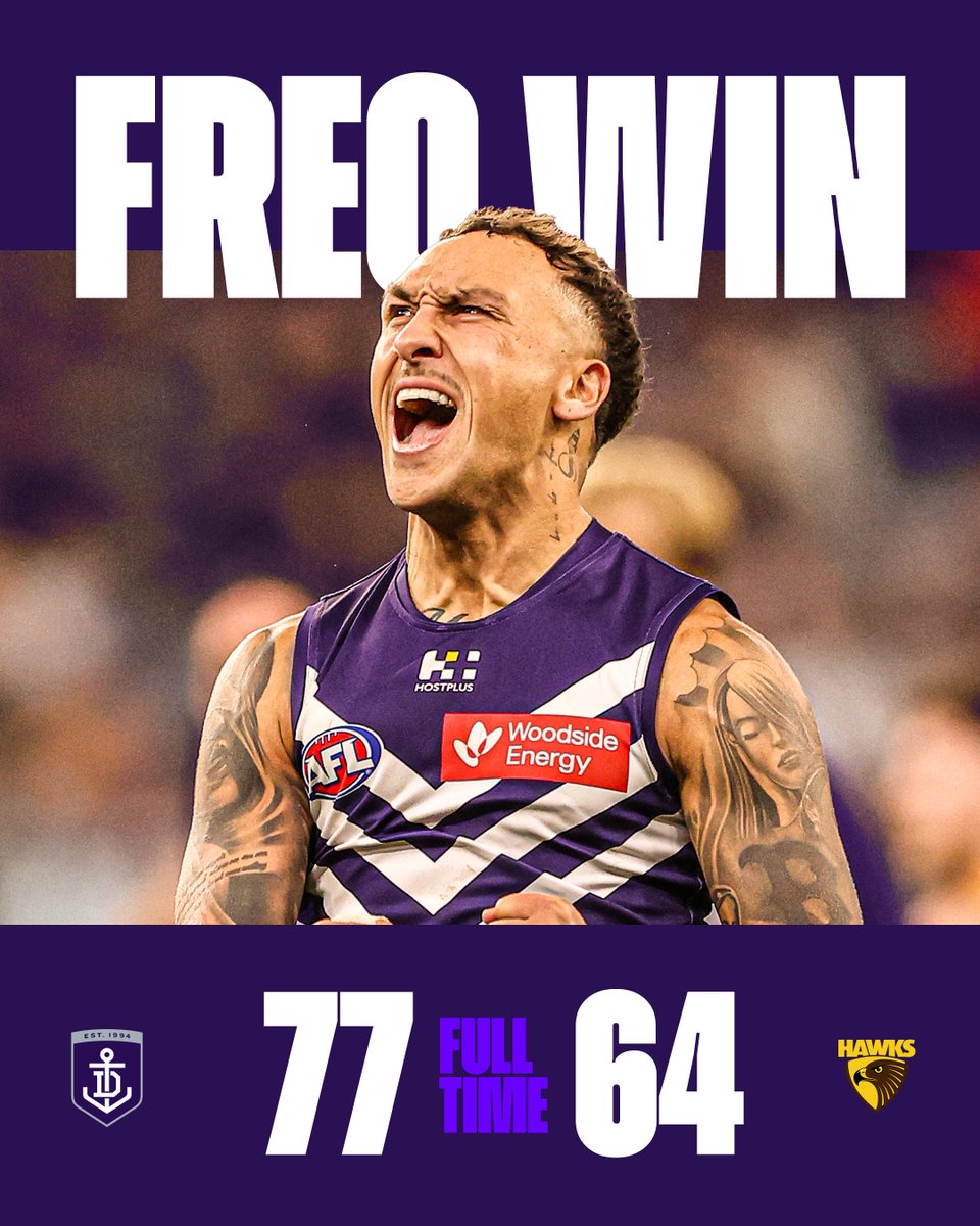 WHAT A WIN!!!!!

#foreverfreo #AFLFreoHawks