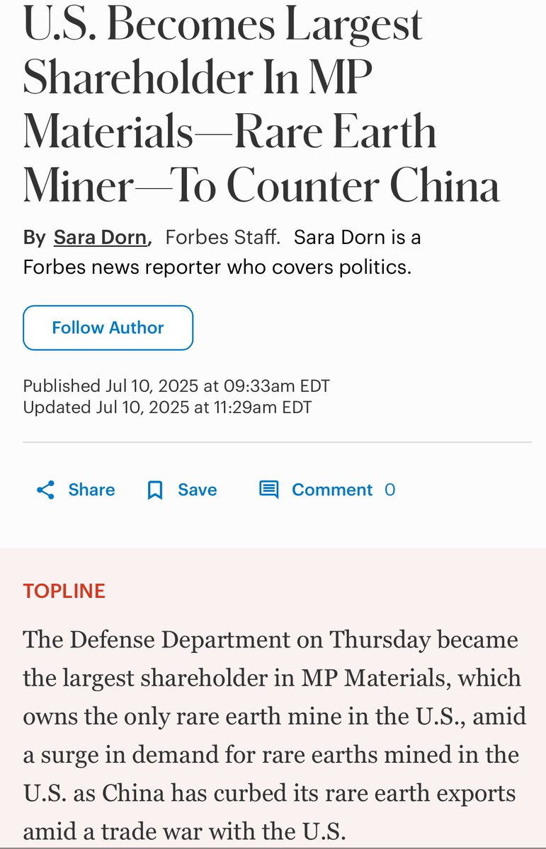 MCESRG's tweet image. Great and timely article via @melissa_newsham @DailyCaller! 👇
@POTUS @realDonaldTrump @SecDef taking another important step to get the 🇺🇸
on the footing commensurate with the threat from China/CCP.
“How America Can Break Free From China’s Minerals Stranglehold”…