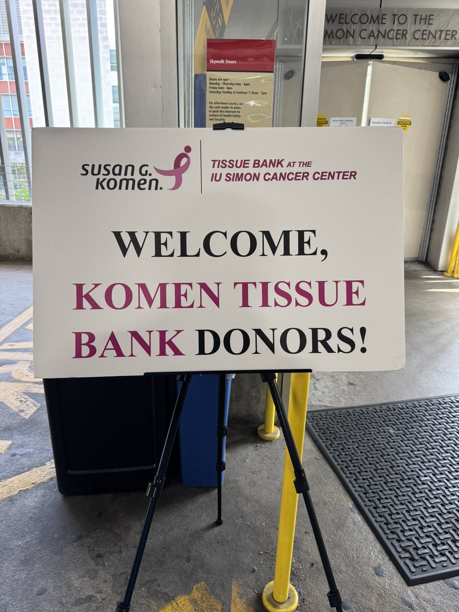 The Komen tissue bank is accepting breast tissue donations today at the IU Simon Cancer center in Indianapolis. They accept male donors as well. If you are available, consider coming down this morning and donating!