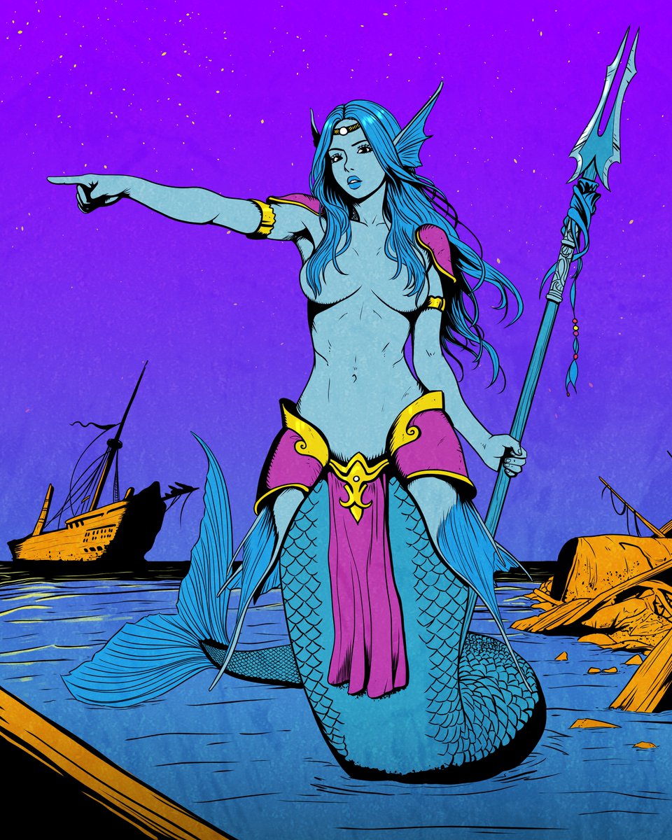 BrutalxBasics's tweet image. Meet Chantara, a Mermaid NPC featured in the upcoming Shadowdark adventure written by
@Prof_Grimwald called The Last Isle of the Dread Legion. Definitely check it out once its done. Doing the cover for it as well so stay tuned!